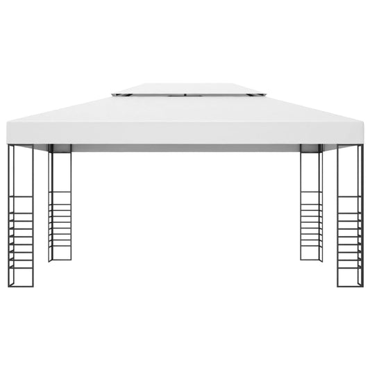 Garden Gazebo Powder-Coated Steel 4x3x2.7 m White Garden Gazebo Powder-Coated Steel 4x3x2.7 m White