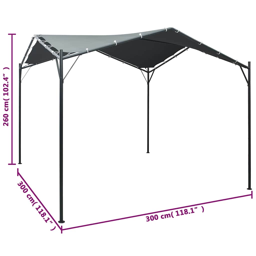 47962 vidaXL Gazebo Pavilion Tent Canopy 3x3 m Steel Anthracite