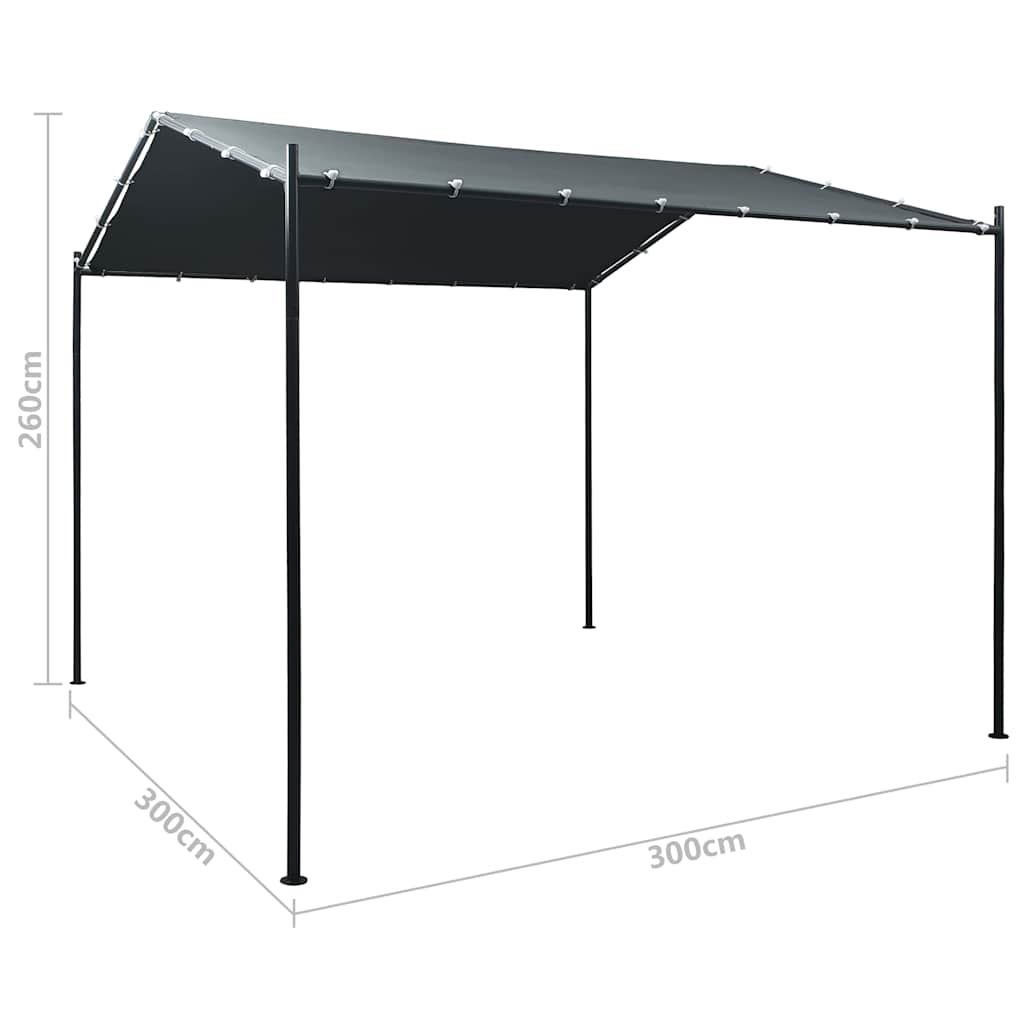 47963 vidaXL Gazebo Pavilion Tent Canopy 3x3 m Steel Anthracite