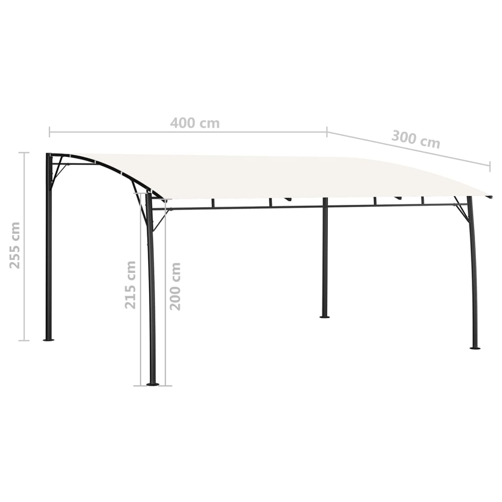 Sunshade awnings 4 x 3 x 2.55 m Cream