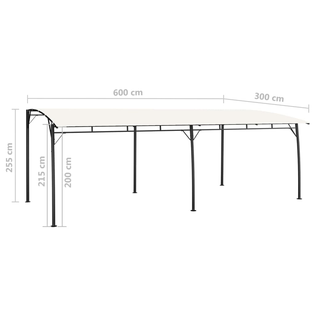 Sunshade awnings 6 x 3 x 2.55 m Cream