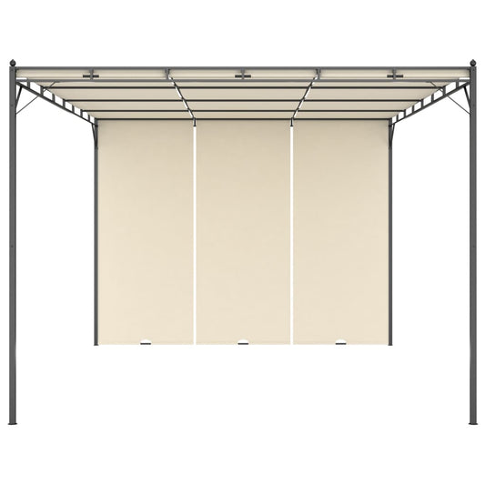 Garden Gazebo with Side Curtain 4x3x2.25 m Cream Garden Gazebo with Side Curtain 4x3x2.25 m Cream