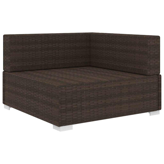 Sectional Corner Chair with Cushions Poly Rattan Brown Sectional Corner Chair with Cushions Poly Rattan Brown