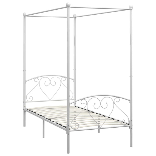 Bed Frame | White | Metal | Single | Durable | Bed Frame | Rectangular Bed Frame | White | Metal | Single | Durable | Bed Frame | Rectangular