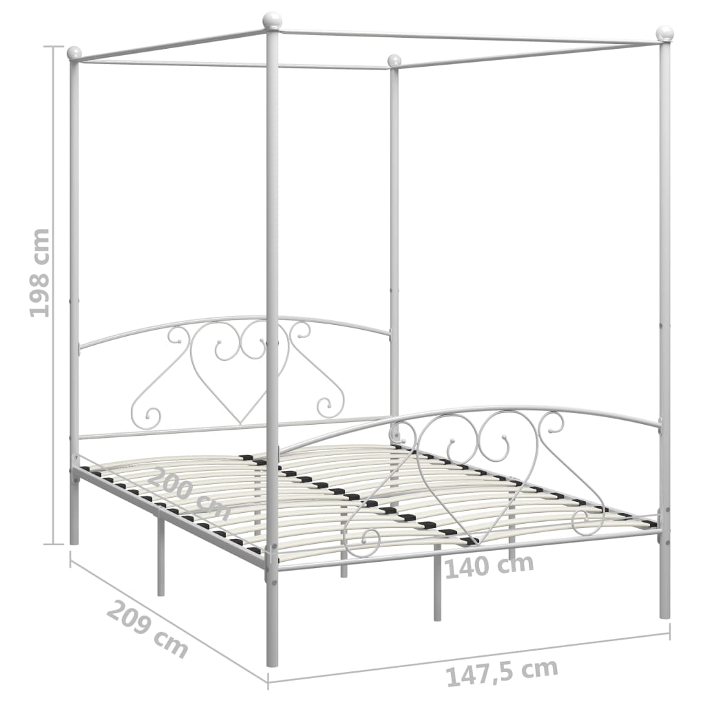 Bed Frame | White | Metal | Double | Classic/Traditional | Bed Frame