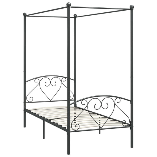 Bed Frame | Grey | Metal | Single | Durable | Bed Frame | Rectangular Bed Frame | Grey | Metal | Single | Durable | Bed Frame | Rectangular
