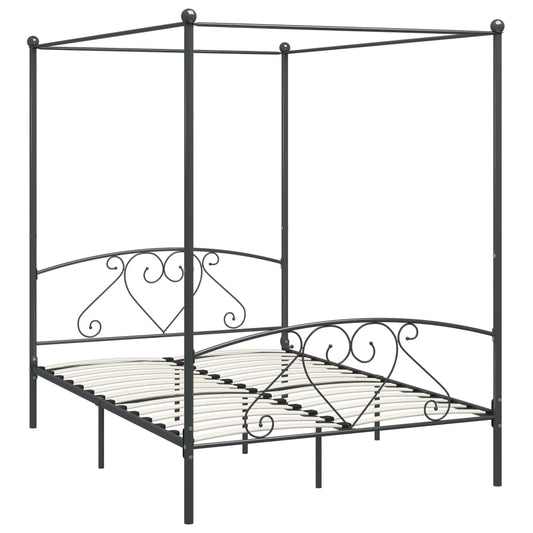 Bed Frame | Grey | Metal | 160x200 cm | Bed Frame | Rectangular Bed Frame | Grey | Metal | 160x200 cm | Bed Frame | Rectangular