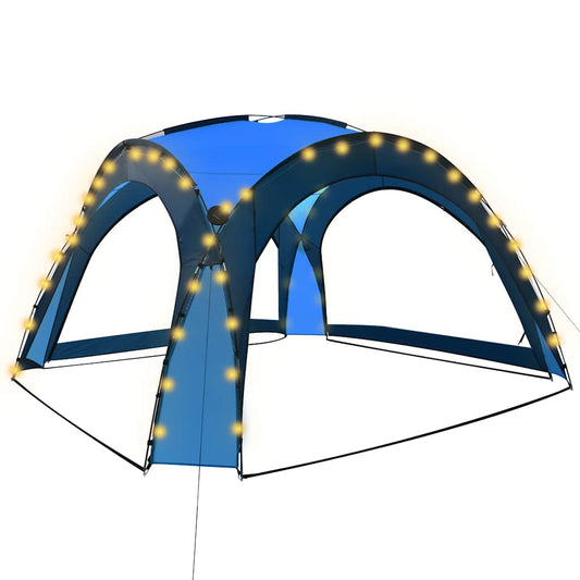 Party Tent with LED and 4 Sidewalls 3.6x3.6x2.3 m Blue Party Tent with LED and 4 Sidewalls 3.6x3.6x2.3 m Blue