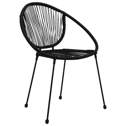 Garden Chairs 2 pcs PVC Rattan Black Garden Chairs 2 pcs PVC Rattan Black