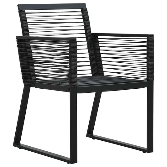 Garden Chairs 2 pcs Black PVC Rattan Garden Chairs 2 pcs Black PVC Rattan