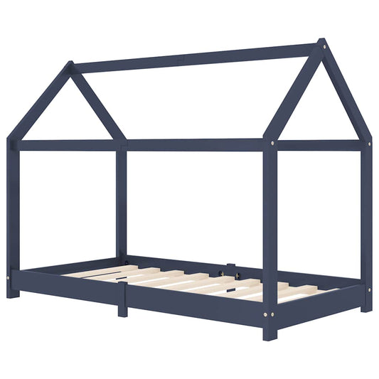 283353 vidaXL Kids Bed Frame Grey Solid Pine Wood 80x160 cm 283353 vidaXL Kids Bed Frame Grey Solid Pine Wood 80x160 cm
