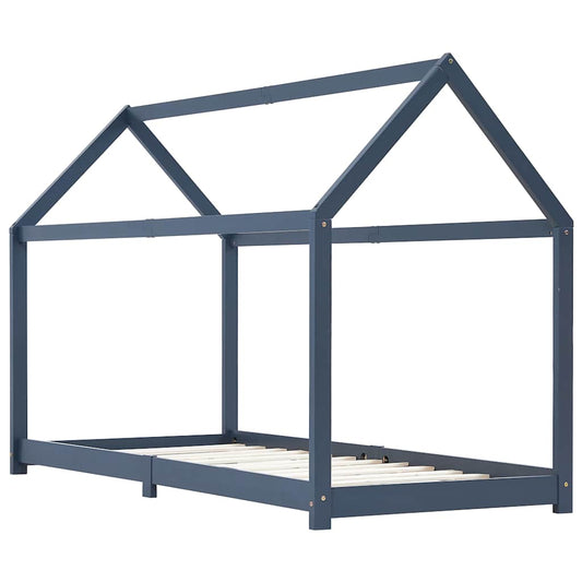 283354 vidaXL Kids Bed Frame Grey Solid Pine Wood 90x200 cm 283354 vidaXL Kids Bed Frame Grey Solid Pine Wood 90x200 cm