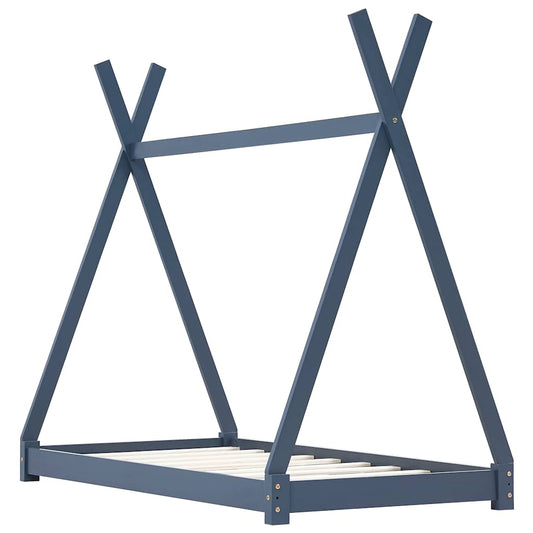 Kids Bed Frame Grey Solid Pine Wood 90x200 cm Kids Bed Frame Grey Solid Pine Wood 90x200 cm