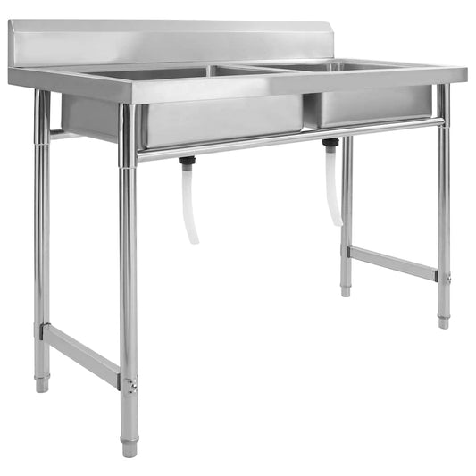 144291 vidaXL Kitchen Sink Double Basin Stainless Steel 144291 vidaXL Kitchen Sink Double Basin Stainless Steel