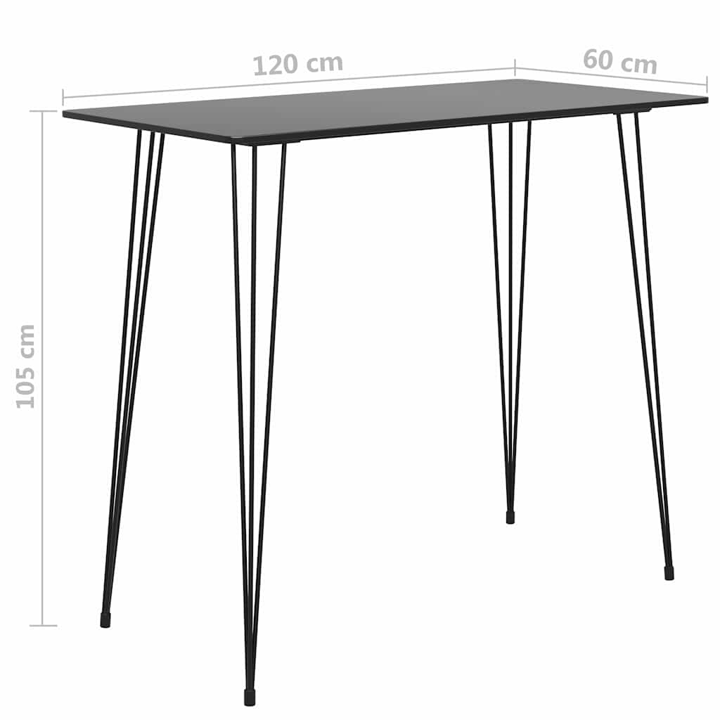 248143 vidaXL Bar Table Black 120x60x105 cm