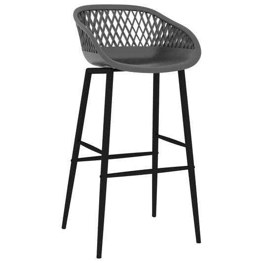 Bar Chair | Set of 2 | Grey | PP, metal | Counter height | Footrest Bar Chair | Set of 2 | Grey | PP, metal | Counter height | Footrest