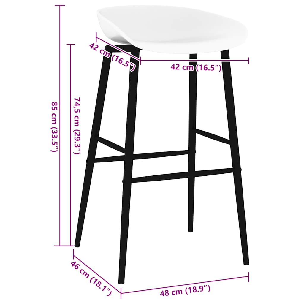 Bar Chairs 4 pcs White