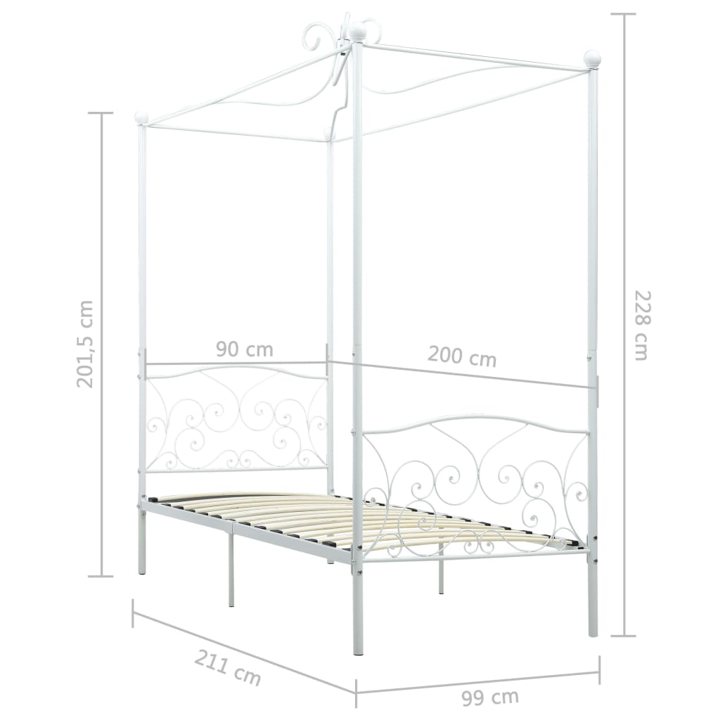 Bed Frame | White | Metal | Single | Tough | Bed Frame | Rectangular