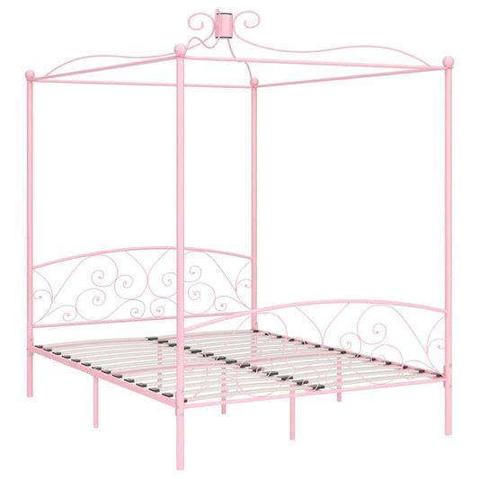 284491 vidaXL Canopy Bed Frame without Mattress Pink Metal 180x200 cm Super King 284491 vidaXL Canopy Bed Frame without Mattress Pink Metal 180x200 cm Super King