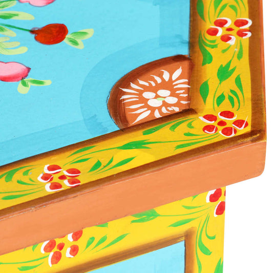 Hand-painted Side Table Multicolour 38x33x42 cm Solid Mango Wood Hand-painted Side Table Multicolour 38x33x42 cm Solid Mango Wood
