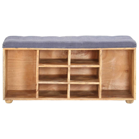 Hall Bench | Natural wood, Grey | Solid mango wood, 100% polyester fabric Hall Bench | Natural wood, Grey | Solid mango wood, 100% polyester fabric