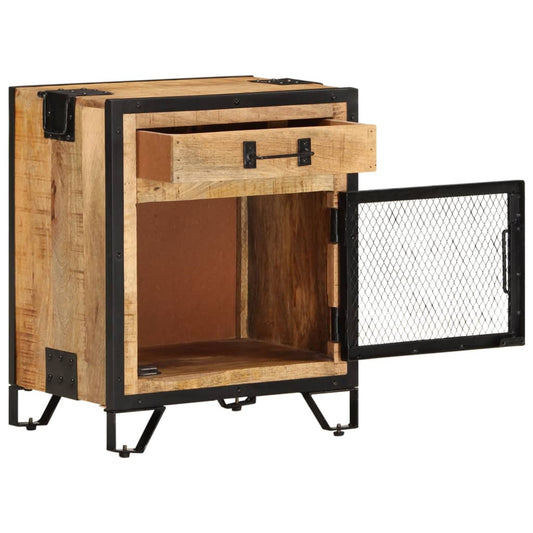 Bedside Cabinet 43x30x51 cm Solid Rough Mango Wood Bedside Cabinet 43x30x51 cm Solid Rough Mango Wood