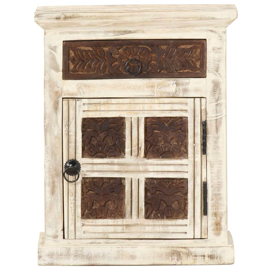Bedside Cabinet White 40x30x50 cm Solid Mango Wood Bedside Cabinet White 40x30x50 cm Solid Mango Wood