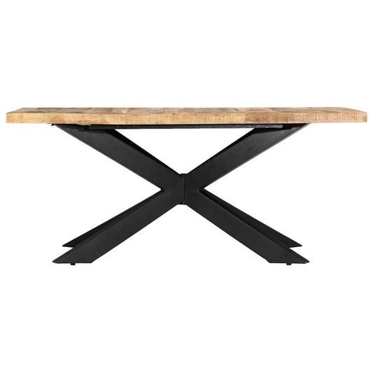 285963 vidaXL Dining Table 180x90x76 cm Solid Rough Mango Wood 285963 vidaXL Dining Table 180x90x76 cm Solid Rough Mango Wood