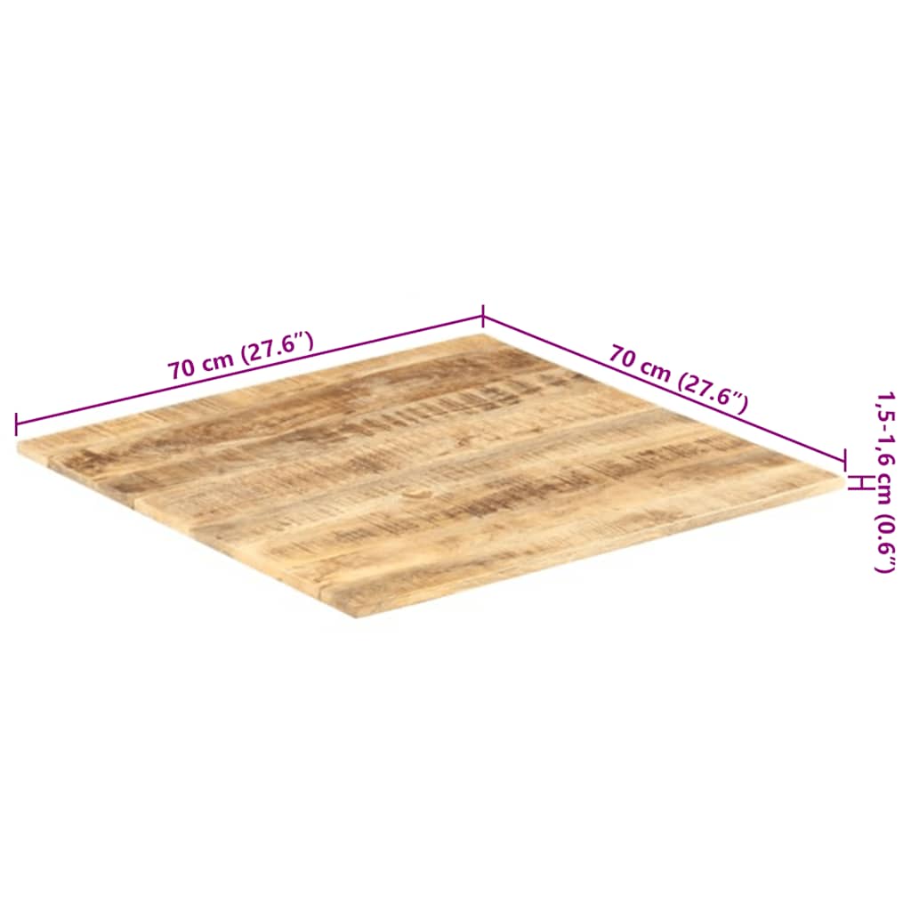 Table Top | Varies in Mango wood | Solid mango wood | 70x70 cm | Durable