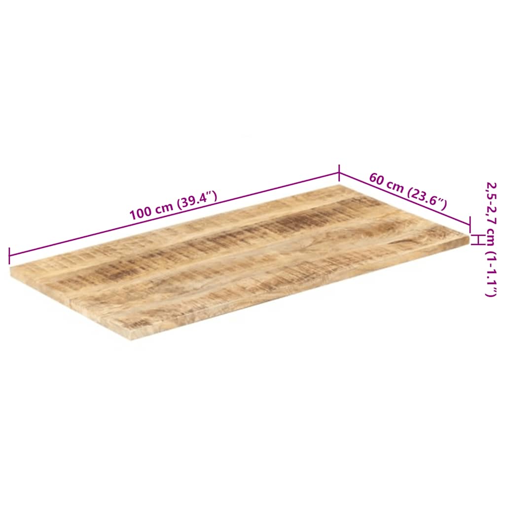 Table Top | Different Styles | Solid mango wood | 100 x 60 cm | Tough