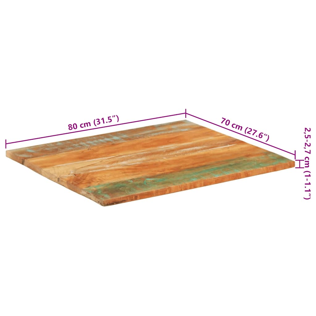 Table Top | Various wood tones | Solid reclaimed wood | 70 x 80 cm