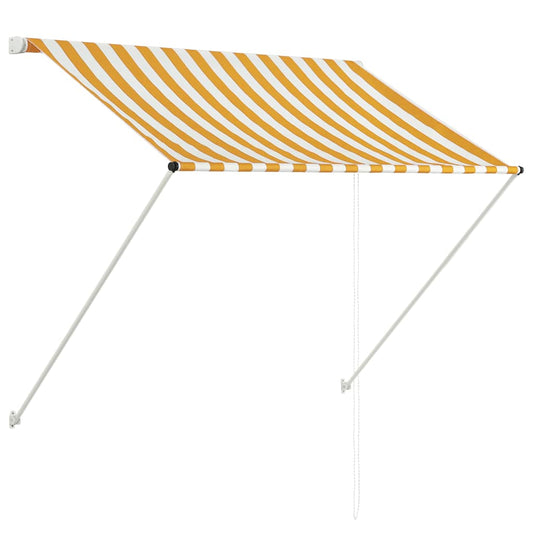 Retractable Awning 100x150 cm Yellow and White Retractable Awning 100x150 cm Yellow and White