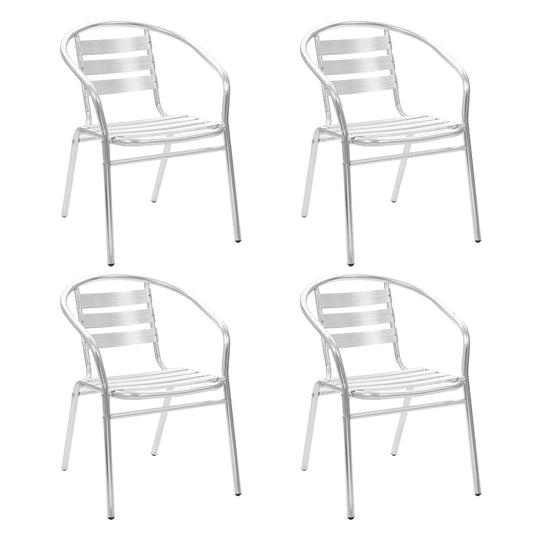 Dining Set | Silver | Aluminium | Medium | Stackable | 5 Piece Dining Set Dining Set | Silver | Aluminium | Medium | Stackable | 5 Piece Dining Set