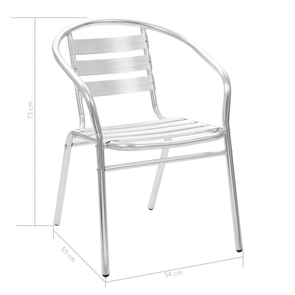 48720 vidaXL 5 Piece Outdoor Dining Set Aluminium Silver