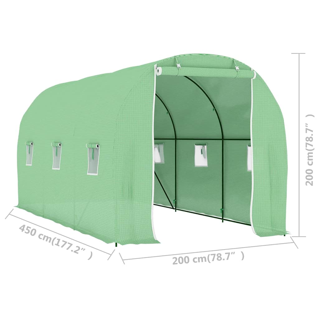 48165 vidaXL Greenhouse 9 m² 4,5x2x2 m
