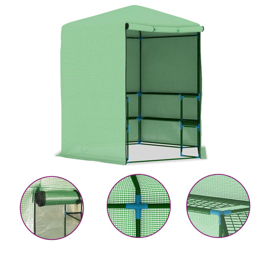 Greenhouse with Shelves Steel 227x223 cm Greenhouse with Shelves Steel 227x223 cm