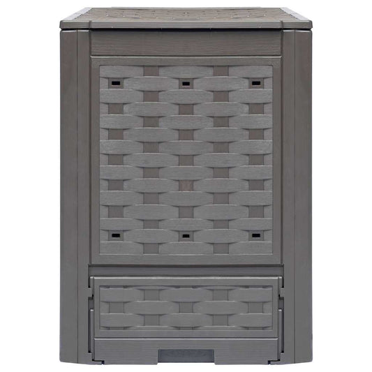 Garden Composters 2 pcs Brown 60x60x83 cm 600 L Plastic Rattan Garden Composters 2 pcs Brown 60x60x83 cm 600 L Plastic Rattan