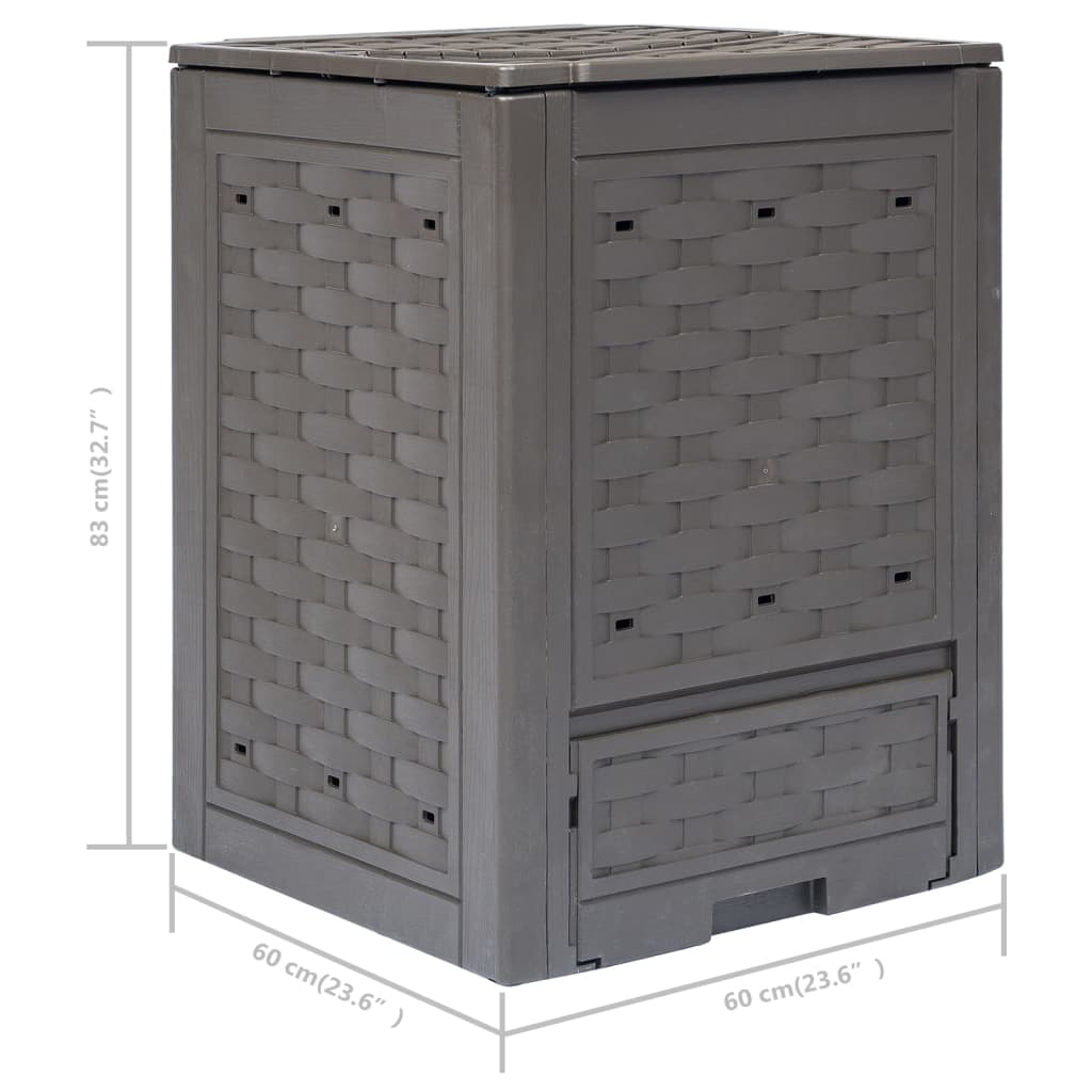 Garden Composter | Brown | Plastic with rattan look