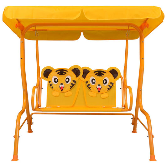 Kids Swing Bench Yellow 115x75x110 cm Fabric Kids Swing Bench Yellow 115x75x110 cm Fabric