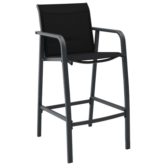 Garden Bar Chair | Set of 2 | Black | Steel, Textilene | Standard Garden Bar Chair | Set of 2 | Black | Steel, Textilene | Standard