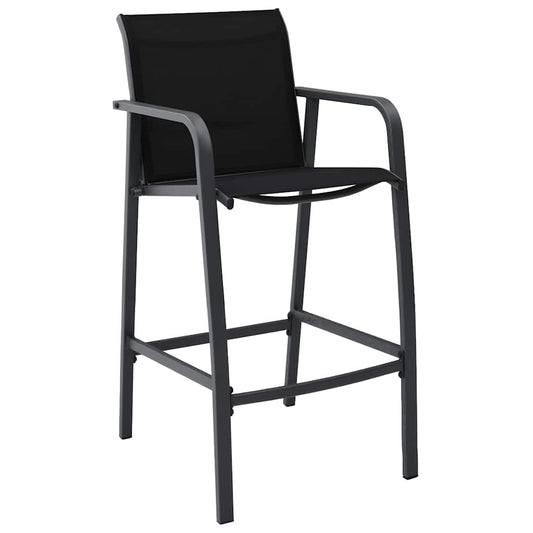 Garden Bar Chairs 4 pcs Black Textilene Garden Bar Chairs 4 pcs Black Textilene