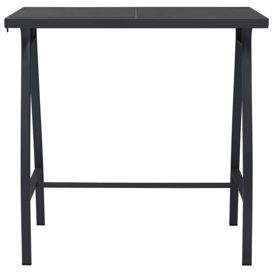 Garden Bar Table Black 110x60x110 cm Tempered Glass Garden Bar Table Black 110x60x110 cm Tempered Glass