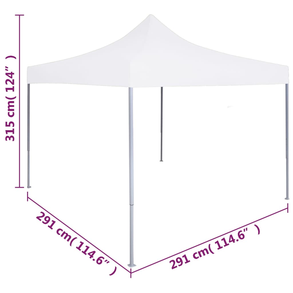 48860 vidaXL Professional Folding Party Tent 3x3 m Steel White