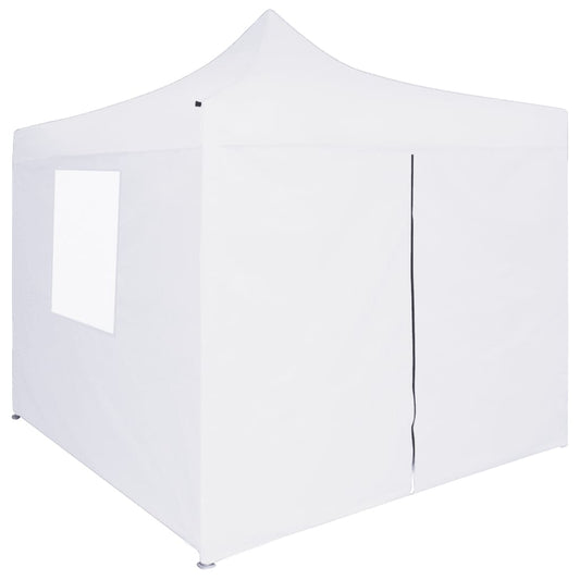 Professional Folding Party Tent with 4 Sidewalls 3x3 m Steel White Professional Folding Party Tent with 4 Sidewalls 3x3 m Steel White