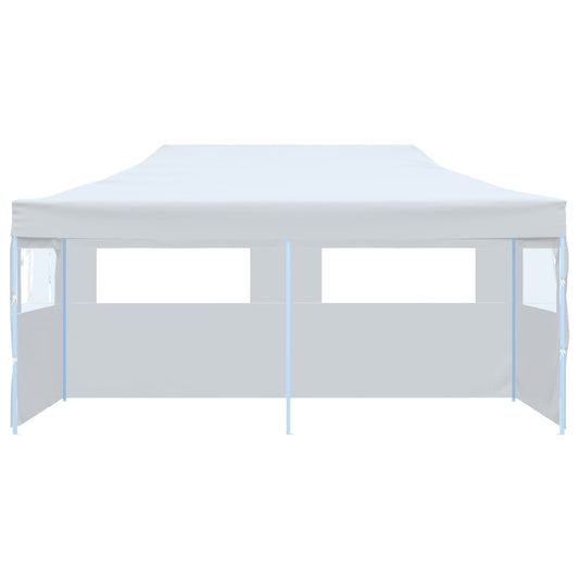 Folding Pop-up Partytent with Sidewalls 3x6 m Steel White Folding Pop-up Partytent with Sidewalls 3x6 m Steel White