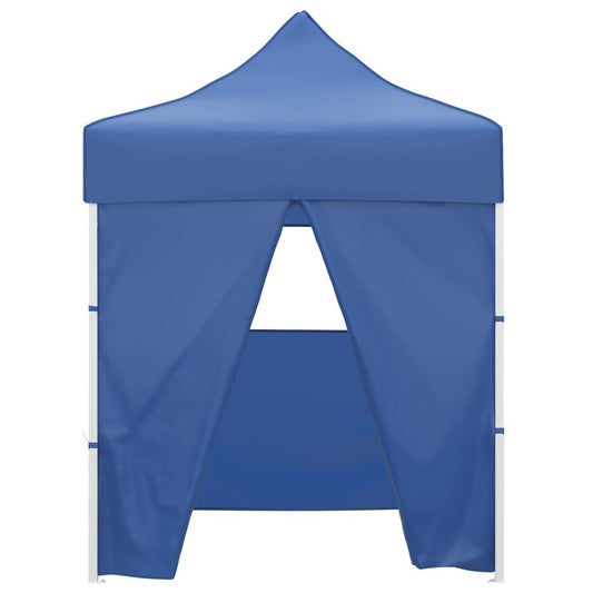 Professional Folding Party Tent with 4 Sidewalls 2x2 m Steel Blue Professional Folding Party Tent with 4 Sidewalls 2x2 m Steel Blue