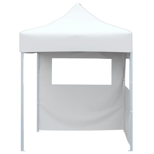 Professional Folding Party Tent with 2 Sidewalls 2x2 m Steel White Professional Folding Party Tent with 2 Sidewalls 2x2 m Steel White