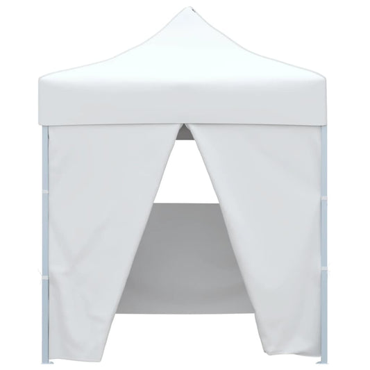 Professional Folding Party Tent with 4 Sidewalls 2x2 m Steel White Professional Folding Party Tent with 4 Sidewalls 2x2 m Steel White