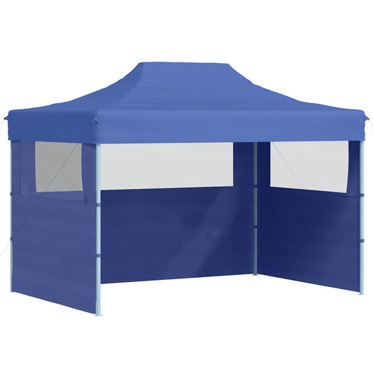 Professional Folding Party Tent with 3 Sidewalls 3x4 m Steel Blue Professional Folding Party Tent with 3 Sidewalls 3x4 m Steel Blue