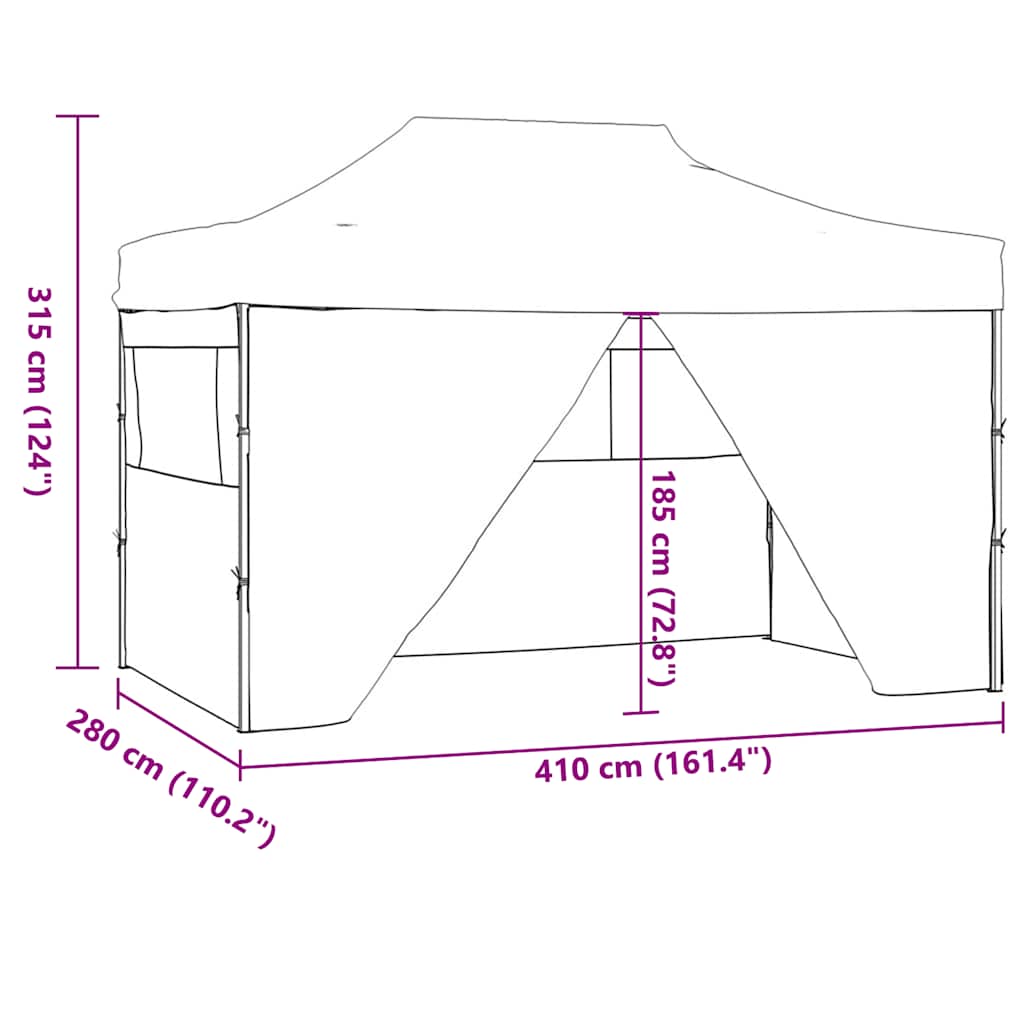 Professional Folding Party Tent with 4 Sidewalls 3x4 m Blue